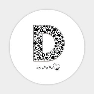 Made of paw print D letter Magnet